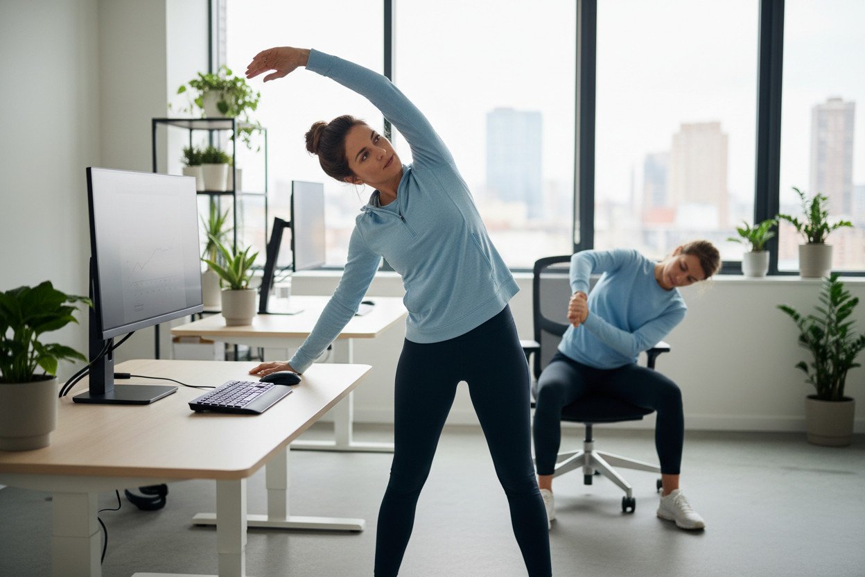 Ćwiczenia na plecy przy pracy przy biurku