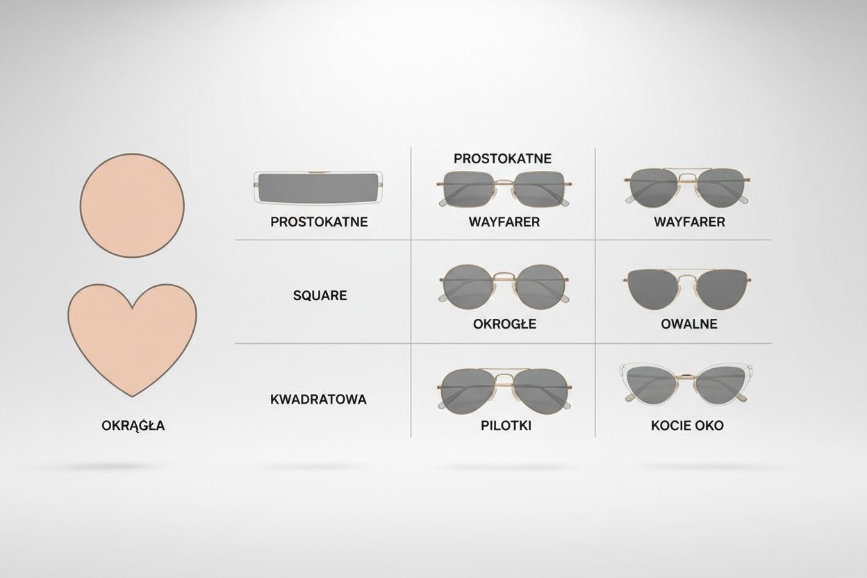 Okulary do twarzy okrągłej i innych typów — tabela dopasowania
